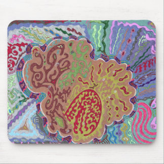 "Coral" Abstract Art Mouse Pad