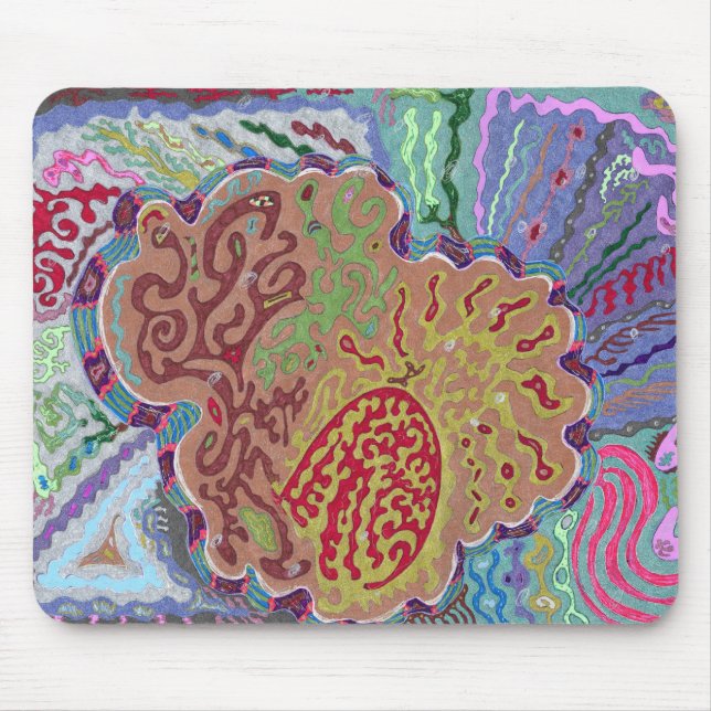 "Coral" Abstract Art Mouse Pad (Front)