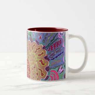 "Coral" Abstract Art Two-Tone Coffee Mug