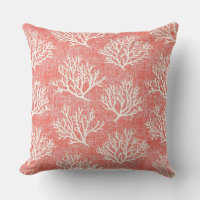Coral Accent Pillow | Coastal Throw Pillows