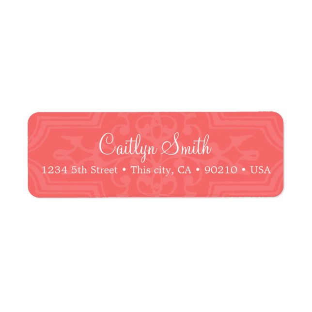 Coral address label (Front)