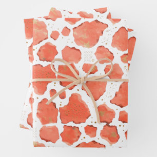 Coral Agate Texture Modern Abstract Stone Gift W Wrapping Paper Sheets