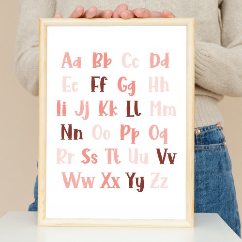 Coral Alphabet Nursery Poster
