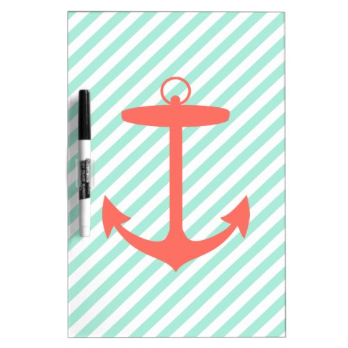 Coral Anchor Silhouette Dry_Erase Board
