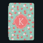 Coral and Aqua Chic Vintage Floral Print Monogram iPad Mini Cover<br><div class="desc">Cute and girly design with a modern vintage floral print pattern,  personalized with your custom monogram name and initial in a chic quatrefoil frame. Click Customize It to change the monogram text fonts and colors to create your own one of a kind design. Adorable and unique gifts!</div>