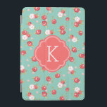 Coral and Aqua Chic Vintage Floral Print Monogram iPad Mini Cover<br><div class="desc">Cute and girly design with a modern vintage floral print pattern,  personalized with your custom monogram name and initial in a chic quatrefoil frame. Click Customize It to change the monogram text fonts and colors to create your own one of a kind design. Adorable and unique gifts!</div>