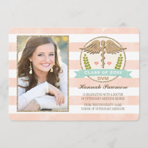 Coral and Aqua Vet School Graduation Announcements