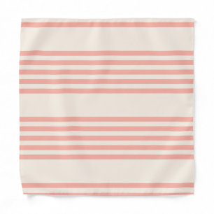 Coral and beige five stripe pattern bandana