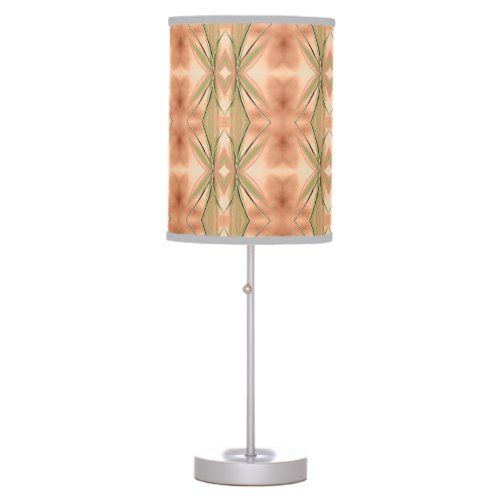 Coral And Beige Lamp Shade With Pink And Greens
