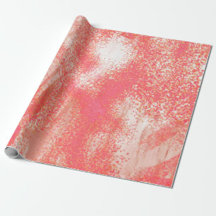 Coral and Beige Splatter Wrapping Paper