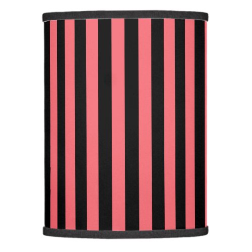 Coral and black candy stripes lamp shade