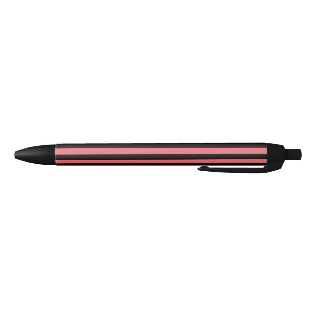 Coral and black candy stripes pen (Bottom)