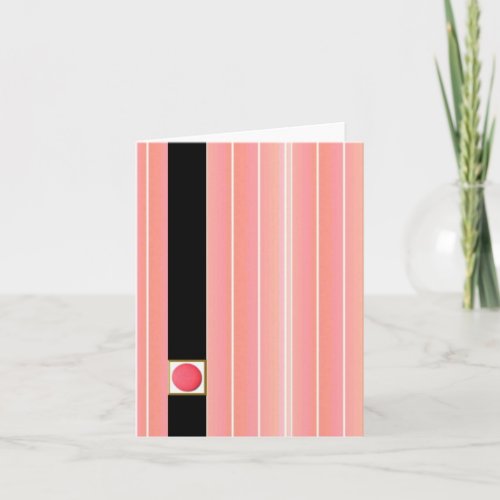 Coral and Black Note Card