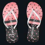 Coral and Black Polka Dots - Bridesmaid Flip Flops<br><div class="desc">Bridal Party Flip Flop Shoes ready for you to personalize. ⭐This Product is 100% Customizable. *****Click on CUSTOMIZE BUTTON to add, delete, move, resize, changed around, rotate, etc... any of the graphics or text or use the fill in boxes. ⭐99% of my designs in my store are done in layers....</div>
