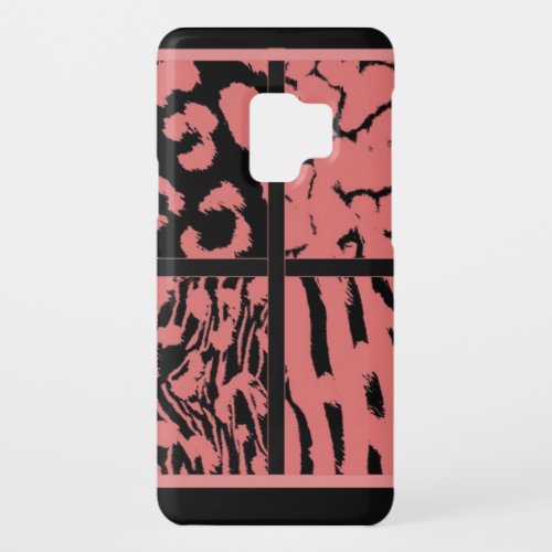 Coral and Black Wild Animal Patterns Case_Mate Samsung Galaxy S9 Case