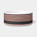 Coral and charcoal five stripe pattern bowl<br><div class="desc">Coral and charcoal five stripe pattern</div>