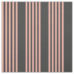 Coral and charcoal five stripe pattern fabric