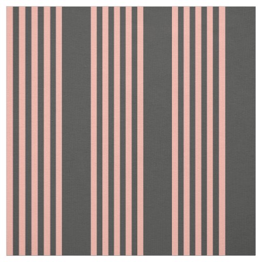 Coral and charcoal five stripe pattern fabric