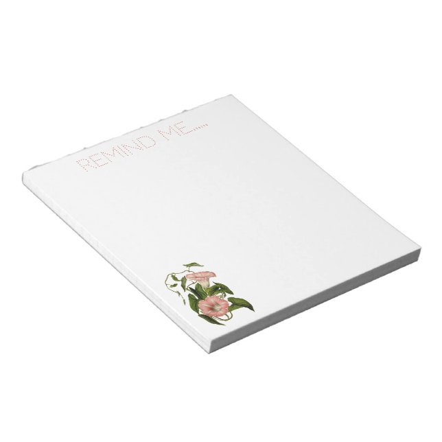 Coral and Cream Morning Glory Notepad (Angled)