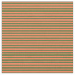 [ Thumbnail: Coral and Dark Olive Green Pattern Fabric ]