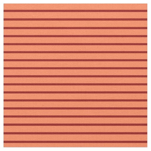 Coral and Dark Red Stripes Fabric