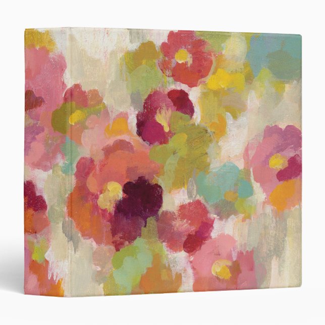 Coral and Emerald Garden 3 Ring Binder (Front/Spine)