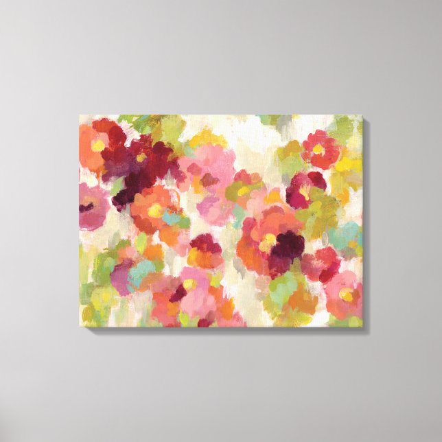 Coral and Emerald Garden Canvas Print (Front)