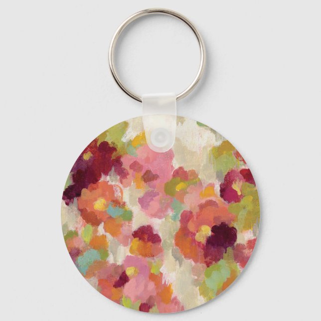 Coral and Emerald Garden Keychain (Front)