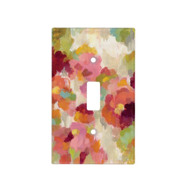 Coral and Emerald Garden Light Switch Cover (Front)