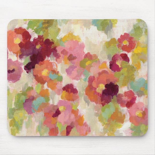 Coral and Emerald Garden Mouse Pad (Front)