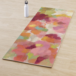 Coral and Emerald Garden Yoga Mat
