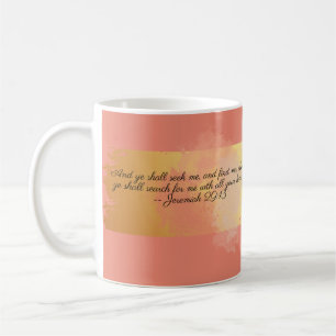 Coral and Gold Bible Scripture Coffee Mug