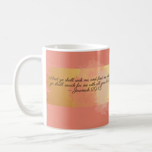 Coral and Gold Bible Scripture  Coffee Mug