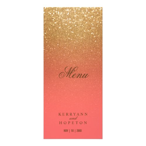 Coral and Gold Glitter _ Menu