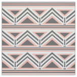Coral and Gray Geometric Tribal Pattern Fabric