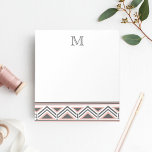 Coral and Gray Geometric Tribal Pattern Monogram Notepad<br><div class="desc">Dress up your daily notes, shopping lists and to-dos with this chic notepad. Design features a stylish, modern coral and grey triangle tribal pattern along the bottom, with a single initial monogram at the top in coordinating gray lettering. Need help customizing? Looking for different color? Let's work together! Contact me...</div>