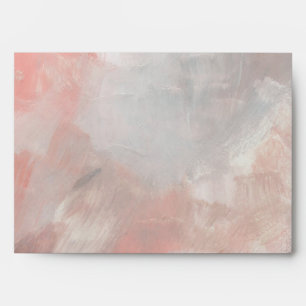 Coral and Gray Modern Abstract Brushstrokes Envelope