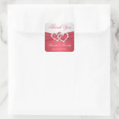 Coral and Gray Wedding Favor Sticker (Bag)