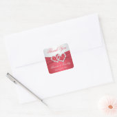 Coral and Gray Wedding Favor Sticker (Envelope)