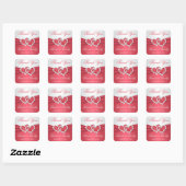 Coral and Gray Wedding Favor Sticker (Sheet)