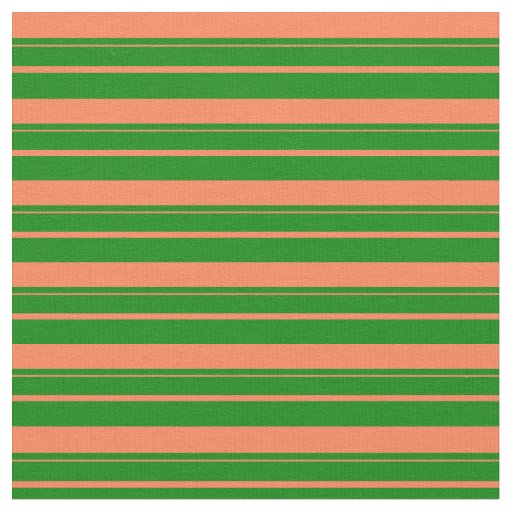 Coral and Green Colored Lines Fabric