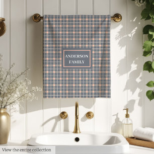 Coral and Grey Bath Towels Modern Custom Name