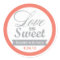 Coral and Grey Favor Stickers