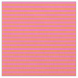 [ Thumbnail: Coral and Hot Pink Colored Pattern of Stripes Fabric ]