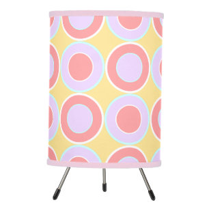 Coral And Lilac Donuts With Filling On Ochre Tripod Lamp