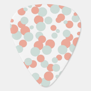 Coral and Mint Bubbles Pattern Custom Guitar Picks