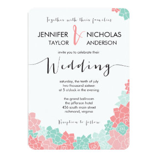 Coral And Mint Invitations 5