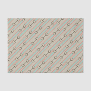 Coral and Mint Horse Bit Ribbon Pattern Tissue Paper