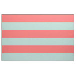 Coral and Mint Wide Stripes Large Scale Fabric