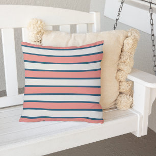 Navy and coral outdoor pillows shop